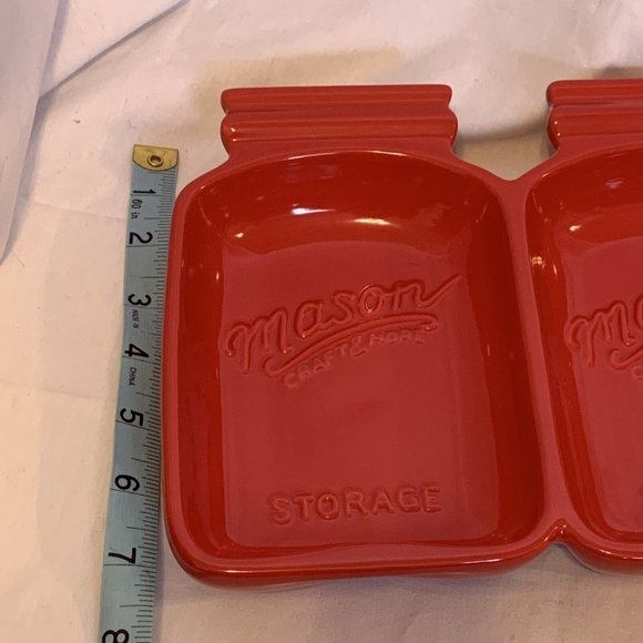 COPY - Mason Craft & More 3 Compartment Tabletop Candy Serving Dish Tray NEW RED - Picture 12 of 12